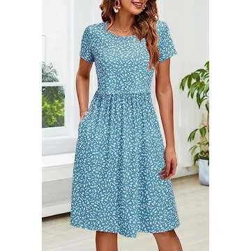 OUGES Womens 2025 Short Sleeve Summer Floral Maternity Dresses Nursing Gown Breastfeeding Clothes(fl...