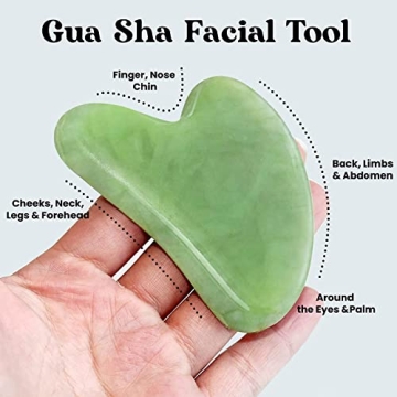 Jade Gua Sha Tool Face Roller Natural Skincare Wrinkle Reduction