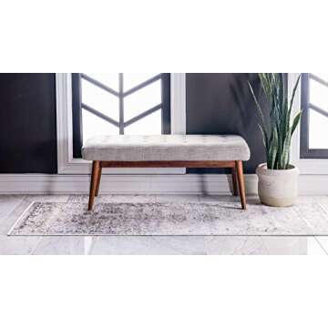 Unique Loom Sofia Collection Area Rug - Casino (2' x 6' 7" Runner, Gray/ Beige)