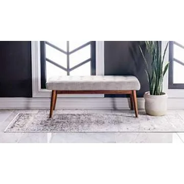 Unique Loom Sofia Collection Area Rug - Casino (2' x 6' 7" Runner, Gray/ Beige)