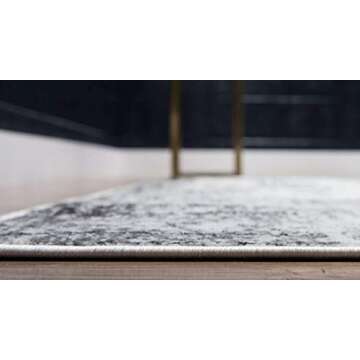 Unique Loom Sofia Collection Area Rug - Casino (2' x 6' 7" Runner, Gray/ Beige)