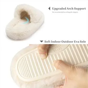 Chantomoo Women's Slippers Memory Foam House Bedroom Slippers for Women Fuzzy Plush Comfy Faux Fur Lined Slide Shoes Anti-Skid Sole Trendy Gift Slippers Beige Size 11 12 10.5