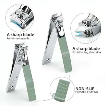 Professional Nail Clipper Pedicure Set,Manicure Set Personal Care, Nail Clipper Kit,Nail Tools with Luxurious Travel Case, Gifts for Men Women Family Friend,Green (12 Pieces)