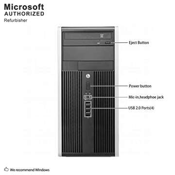 HP Elite 8300 Tower Desktop (Intel Quad Core i5 3.20GHz, 16GB RAM, 2TB HDD, 120GB SSD, Windows 10 Professional, WiFi, HDMI, Bluetooth) (Renewed)