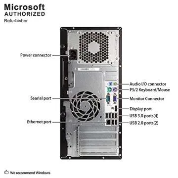 HP Elite 8300 Tower Desktop (Intel Quad Core i5 3.20GHz, 16GB RAM, 2TB HDD, 120GB SSD, Windows 10 Professional, WiFi, HDMI, Bluetooth) (Renewed)
