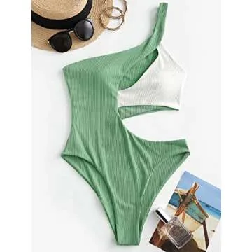 ZAFUL One Shoulder Bikini - Trendy Cutout Swimwear
