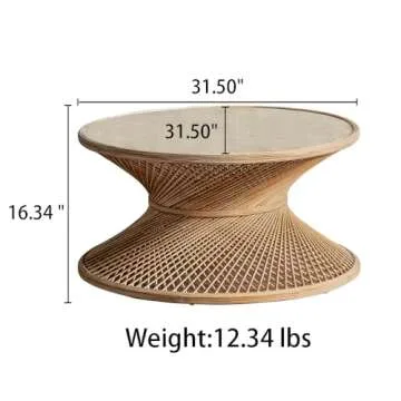 Stylish Gexpusm Rattan Coffee Table for Indoor & Outdoor Use