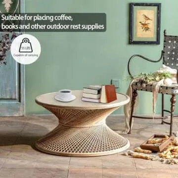 Stylish Gexpusm Rattan Coffee Table for Indoor & Outdoor Use