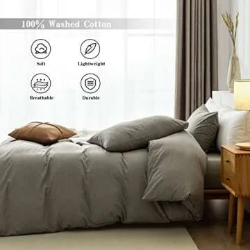 TIPTOE BEAR Queen Duvet Set - Soft Washed Cotton Bedding