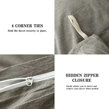 TIPTOE BEAR Queen Duvet Set - Soft Washed Cotton Bedding