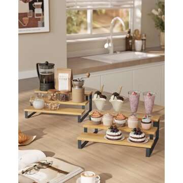 SONGMICS 3-Tier Display Risers for Stylish Organization