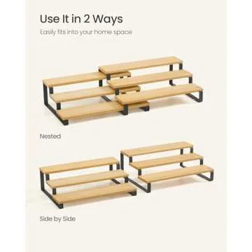 SONGMICS 3-Tier Display Risers for Stylish Organization