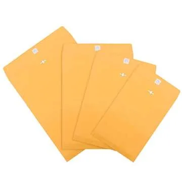 Frienda 4 Sizes Clasp Envelopes Kraft Paper Catalog Clasp Envelope with Clasp Closure for Filing, Storing or Mailing Documents, 50 Pieces (Yellow,6 x 9 In, 9 x 12 In, 10 x 13 In, 12 x 15.5 In)