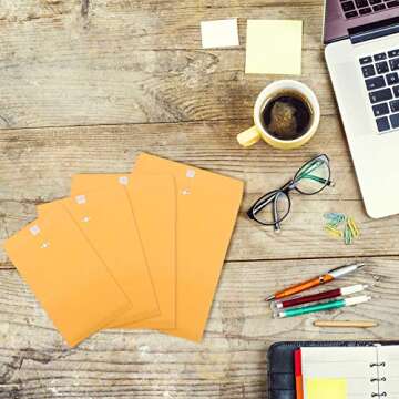 Frienda 4 Sizes Clasp Envelopes Kraft Paper Catalog Clasp Envelope with Clasp Closure for Filing, Storing or Mailing Documents, 50 Pieces (Yellow,6 x 9 In, 9 x 12 In, 10 x 13 In, 12 x 15.5 In)