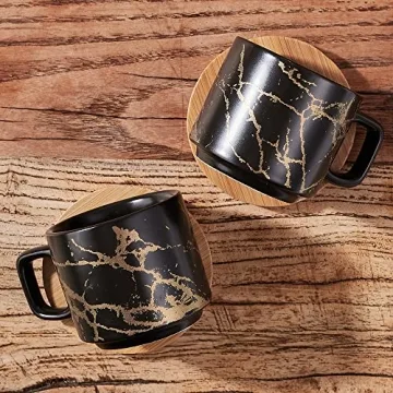 LUKA Porcelain Espresso Cups Set with Stand for Coffee Lovers