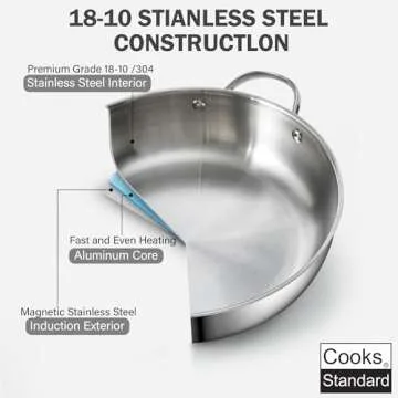 Cooks Standard 12 Inch Wok Pan for Safe Everyday Cooking