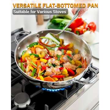 Cooks Standard 12 Inch Wok Pan for Safe Everyday Cooking