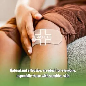 PATCH 100 Count Value Pack, Organic Natural Bamboo Eco-Friendly Adhesive Bandages for Abrasions & Grazes, Hypoallergenic Wound Care for Sensitive Skin, Compostable, Biodegradable, Latex & Plastic Free