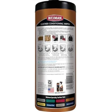 Weiman Leather Cleaner Wipes - 30 ct with UV Protection
