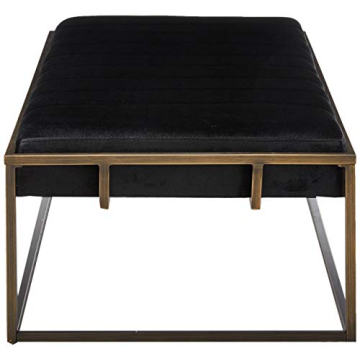 Vassy Modern Velvet Ottoman Bench with Brass Finish