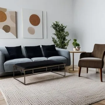 Vassy Modern Velvet Ottoman Bench with Brass Finish