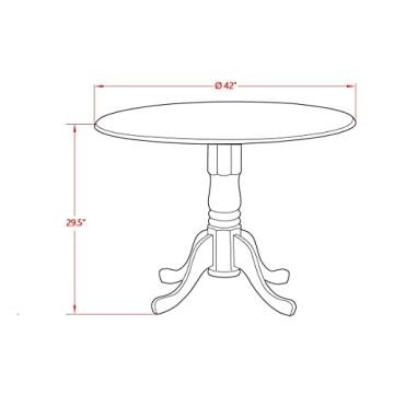 Stylish Dublin Round Kitchen Dining Table - 42x42 Inches