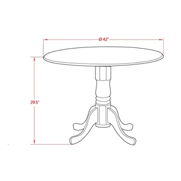 Stylish Dublin Round Kitchen Dining Table - 42x42 Inches