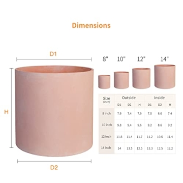 FaithLand 12 Inch Terracotta Plant Pot with Drainage