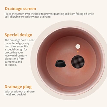 FaithLand 12 Inch Terracotta Plant Pot with Drainage