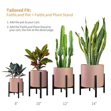 FaithLand 12 Inch Terracotta Plant Pot with Drainage