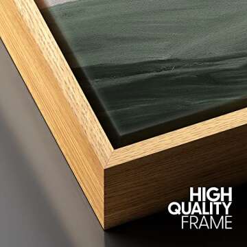 SIGNFORD Framed Canvas Wall Art Monochromatic Green Mountains and Valleys Landscape Wilderness Oil Painting Impressionism Traditional Scenic for Living Room, Bedroom, Office - 16x24 inches