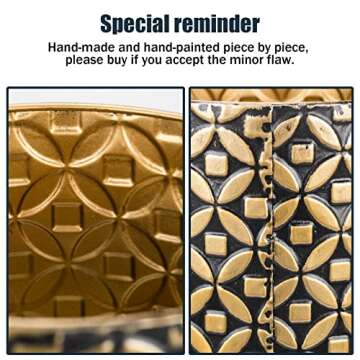 HSORNA Planters for Indoor Plants, Large Plant Pots with Gold Legs, 8.3/9.7/11.3 Inch Metal Flower Pots for Mid Century Modern Living Room, Corner, Garden, Patio, Black Gold Outdoor Planter Set of 3