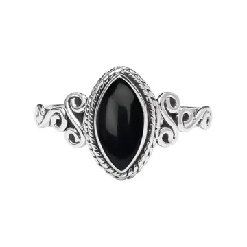 Handmade Black Onyx Silver Statement Ring for Women