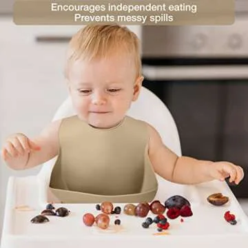 Mutualproducts - Baby Feeding Set 10-Piece | Baby Led Weaning Utensils Set Includes Suction Bowl and Plate, Baby Spoon and Fork, Sippy Cup, Straw, Lid & 2Bibs | Baby Feeding Supplies Set (B-Beige)