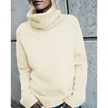 FISACE Cozy Oversized Turtleneck Sweater for Winter