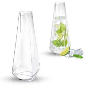 JoyJolt Infiniti 43Oz Deluxe Glass Pitcher - Premium Quality Crystal Lemonade & Sangria Pitcher - Elegant Classic Design - Perfect for Fruit Infusion & Iced Tea