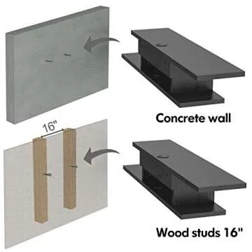 FITUEYES Concise Floating TV Stand Shelf - Wall Mounted Entertainment Center Media Console Component Wall Cabinet, Black, 50"