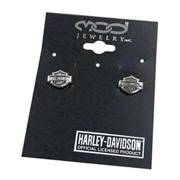 Harley-Davidson Women's Sterling Silver Bar & Shield Earrings
