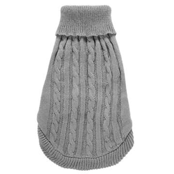 CHBORCHICEN Small Dog Sweaters Knitted Pet Cat Sweater Warm Dog Sweatshirt Dog Winter Clothes Kitten Puppy Sweater (Medium, Grey)