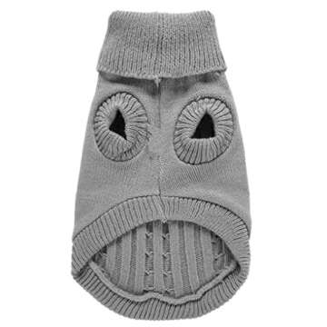CHBORCHICEN Small Dog Sweaters Knitted Pet Cat Sweater Warm Dog Sweatshirt Dog Winter Clothes Kitten Puppy Sweater (Medium, Grey)