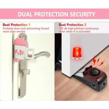 MBBEST Hotel Door Lock & Door Stop Alarm,Dual Protection Security Devices Pocket Door Stopper Self Defensey Tools for Hotel Travel Home Apartment House, Pink/Pink
