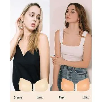 Niidor Adhesive Bra Silicone Strapless Sticky Bra for Women Push Up Invisible Backless Bra for Dress Wing-Shape