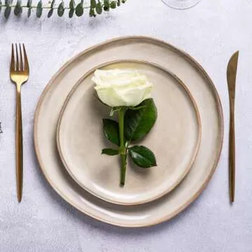 AmorArc Handmade Ceramic Dinnerware Set for 4