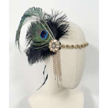 Cizoe 1920s Gatsby Accessories Set for Women - Flapper Headband & More
