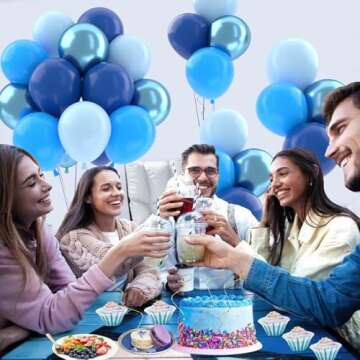Patimate 50 pcs Blue Balloons for Birthday & Baby Shower
