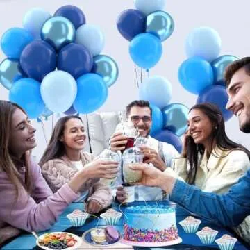 Patimate 50 pcs Blue Balloons for Birthday & Baby Shower
