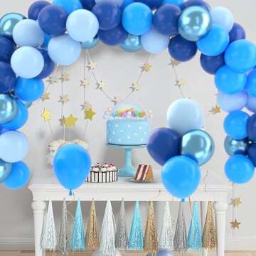 Patimate 50 pcs Blue Balloons for Birthday & Baby Shower