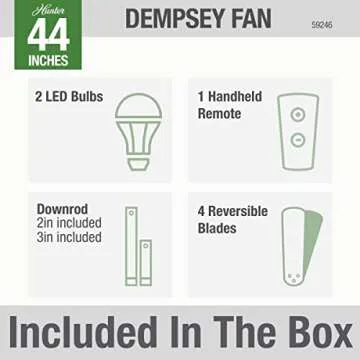 Hunter Dempsey 44" Ceiling Fan - Quiet and Efficient
