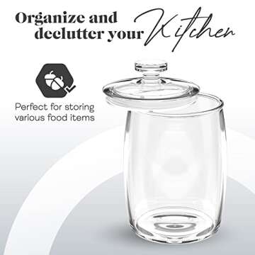 Amici Home Arlo Glass Canister | Food Storage Container with Airtight Lid | Glass Cookie Jar with Li...