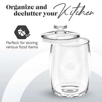 Amici Home Arlo Glass Canister | Food Storage Container with Airtight Lid | Glass Cookie Jar with Li...